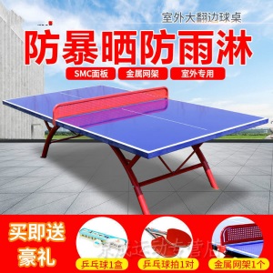 乒乓球桌SMC标准室外台学校小区户外防水防晒彩虹案子