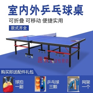 乒乓球桌家用室内可折叠带轮移动式乒乓球台标准室外兵乓球案子