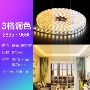 欧普照明（OPPLE） LED灯带灯条高亮防水贴片吊顶霓虹暗槽灯软灯带2835 三档调色  按米销售