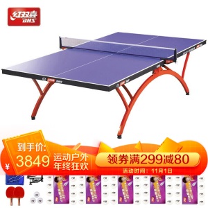 红双喜（DHS）乒乓球台家用室内训练乒乓球桌 折叠乒乓球案子 T3000