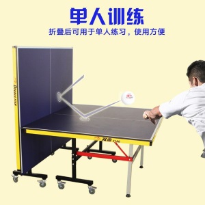 双鱼 DOUBLE FISH 乒乓球桌室内家用可移动可折叠带轮乒乓球台 218E
