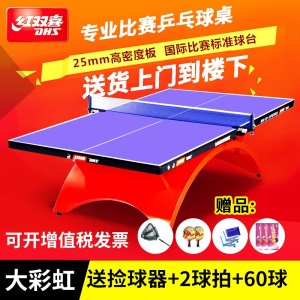 DHS红双喜乒乓球桌小彩虹T2828 T3088 大彩虹乒乓球台室内标准家用专业比赛球台乒乓案子