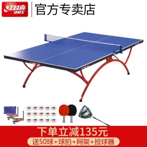 红双喜乒乓球桌T2828乒乓球台室内标准比赛小彩虹家用折叠乒乓球桌