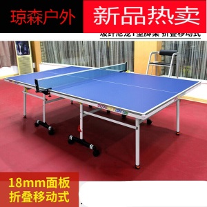 乒乓球桌室外 乒乓球桌家用可折叠移动室内标准乒乓球台训练兵乓球桌彩虹型