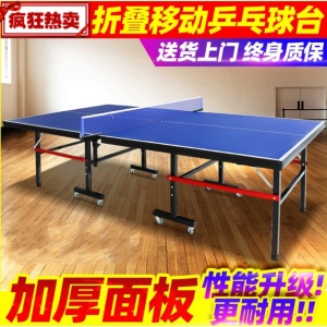 乒乓球桌台 室内标准乒乓球桌家用可折叠移动式带轮比赛兵乓球台案子乒乓球台 室内室外乒乓球桌定制 无轮款12MM30MM桌腿