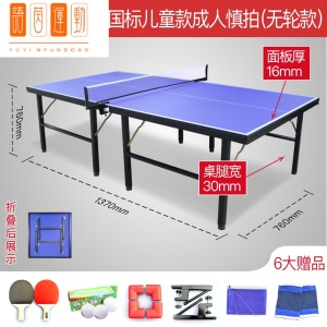 乒乓球桌室内标准家用可折叠家庭儿童兵乓球桌可移动比赛乒乓球台