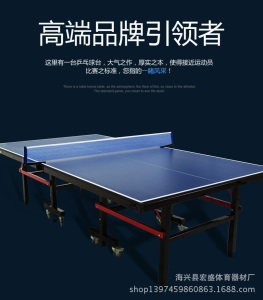 室内可折叠式乒乓球桌移动式带轮乒乓球台家用标准乒乓球案子