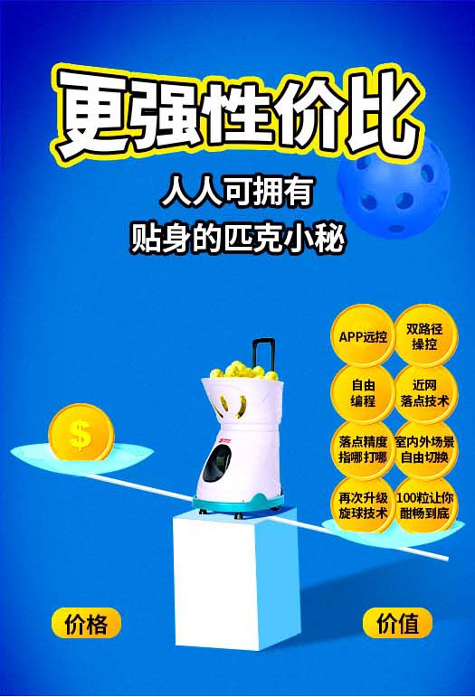 匹克球自动发球机专业训练器材发射儿童成人陪练习斯波阿斯C2401A(图5)