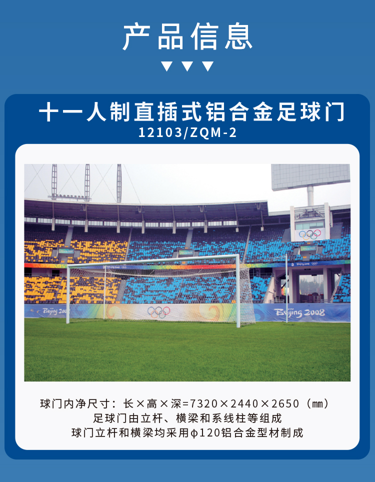 金陵体育 铝合金足球门 可移动 直插式 成人 中学生便携比赛 单个(图8)