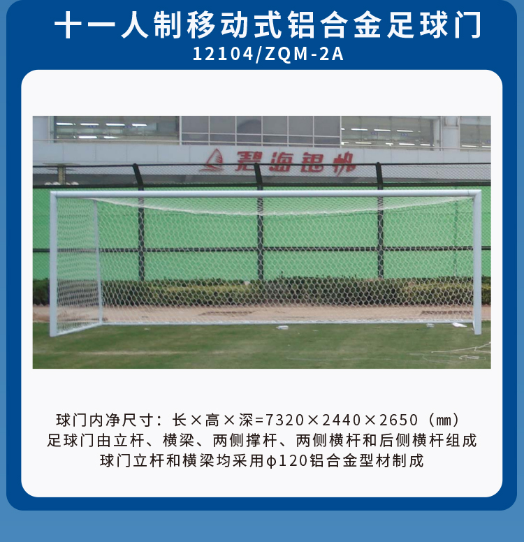 金陵体育 铝合金足球门 可移动 直插式 成人 中学生便携比赛 单个(图9)