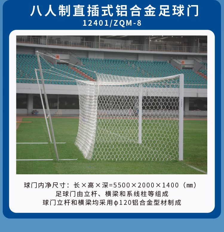金陵体育 铝合金足球门 可移动 直插式 成人 中学生便携比赛 单个(图10)