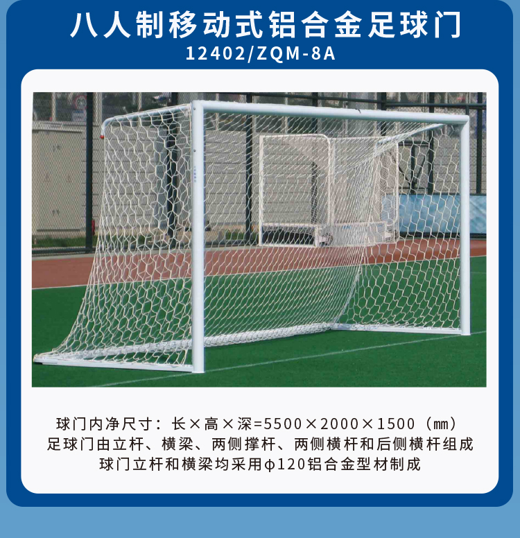 金陵体育 铝合金足球门 可移动 直插式 成人 中学生便携比赛 单个(图11)