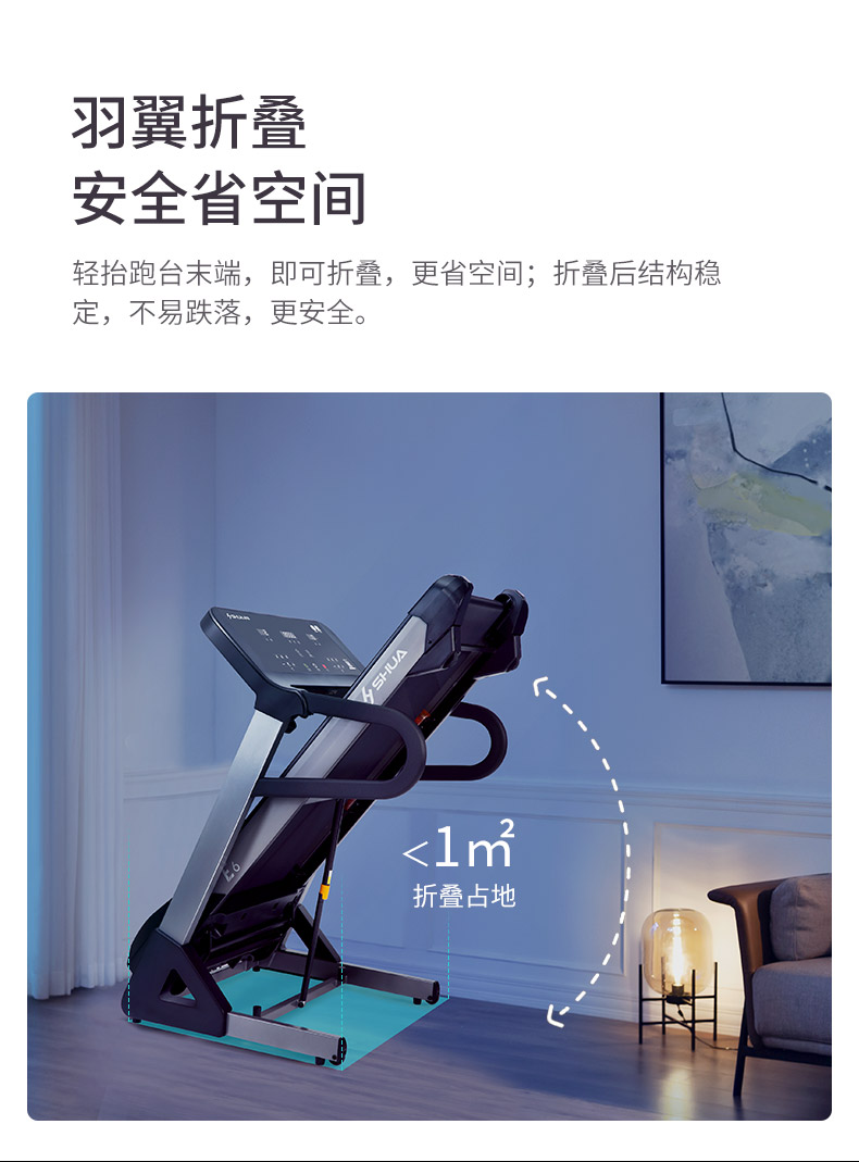 SHUA舒华跑步机E6家用智能静音折叠减震健身减肥小型运动器材3900(图13)