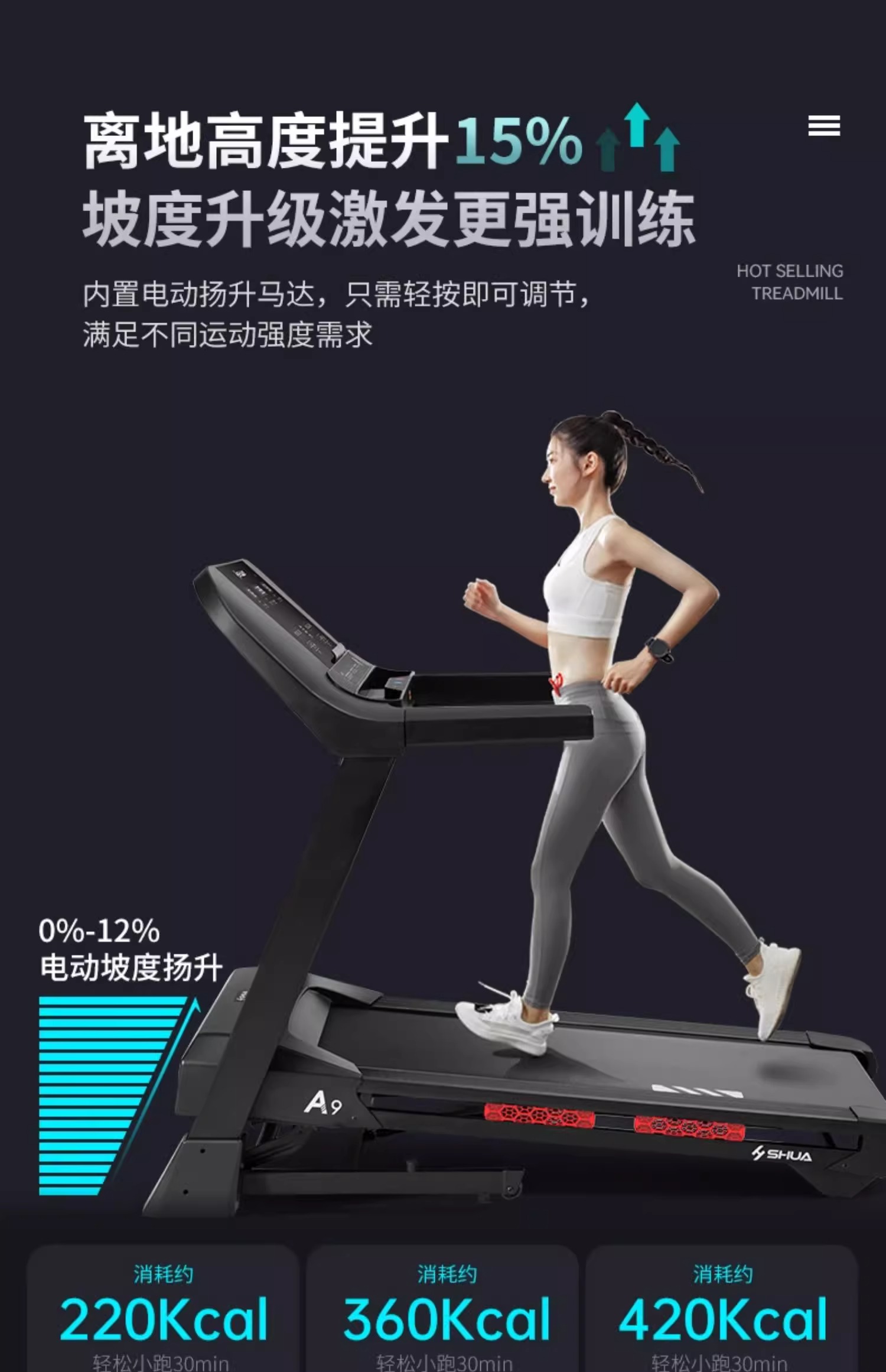 SHUA舒华跑步机家用静音9119折叠多功能室内十大品牌健身器材旗舰(图14)