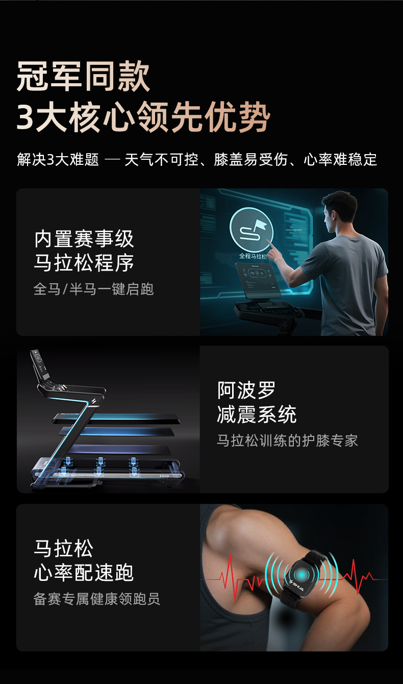 舒华马拉松跑步机家用款可折叠静音爬坡阿波罗减震室内健身器材E9(图7)