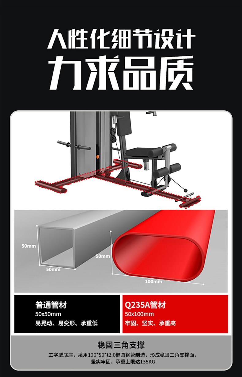 舒华三人站综合训练器高位下拉哈克深蹲机健身房力量运动器材5203(图15)