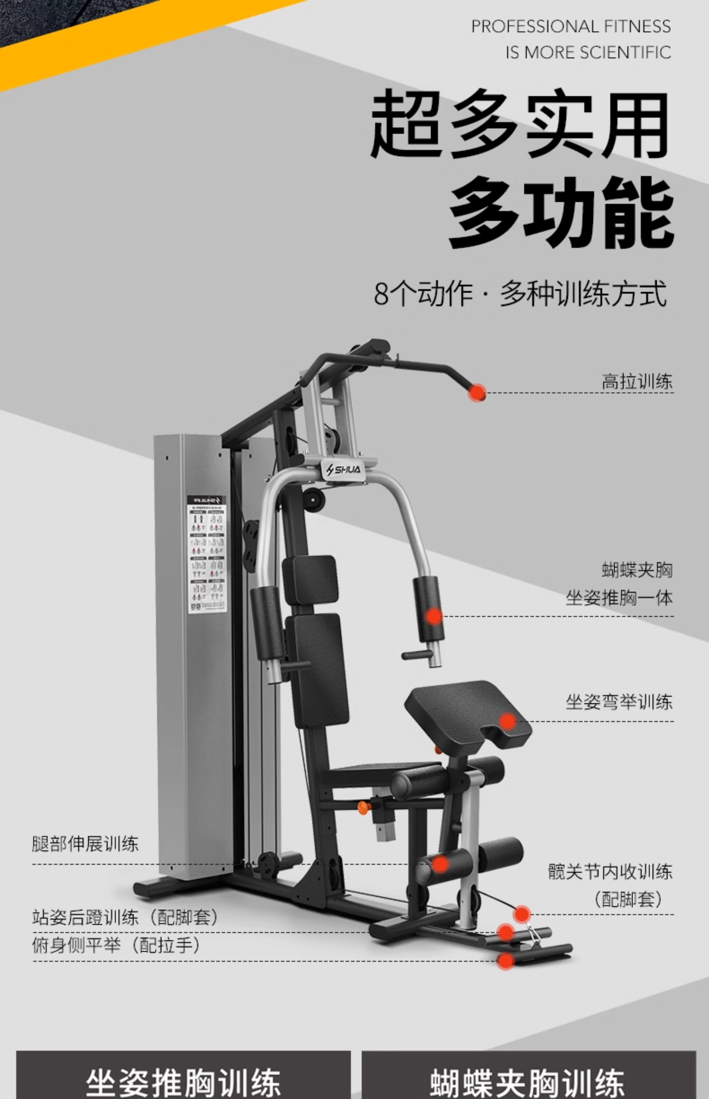 舒华单人站健身器材家用款肌肉力量运动单位室内综合训练器G5201(图6)