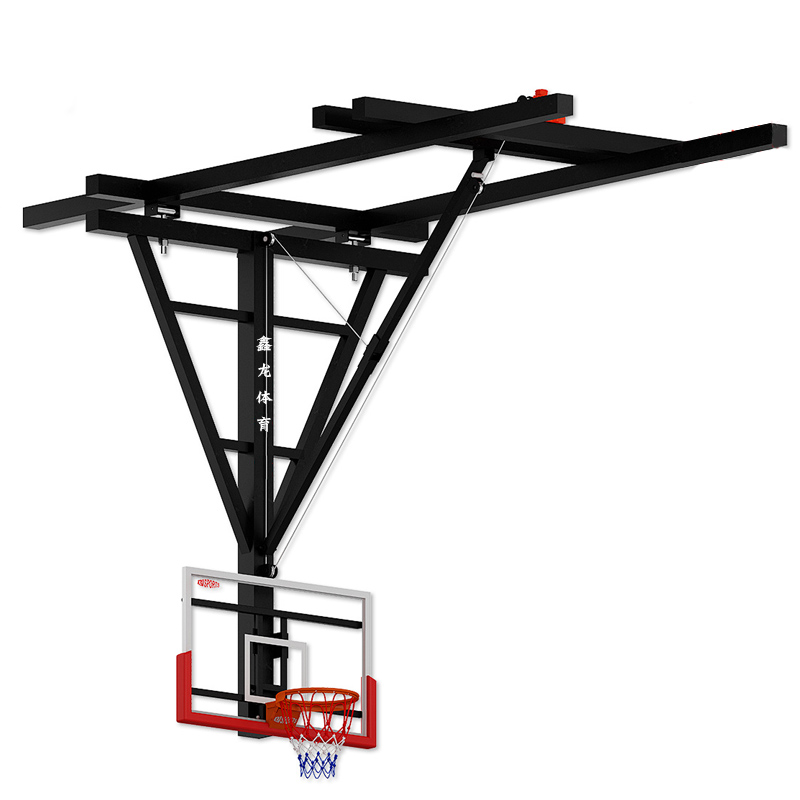 篮球架挂壁户外可扣篮室内墙壁式篮板可升降篮球框手动电动升降款(图2)