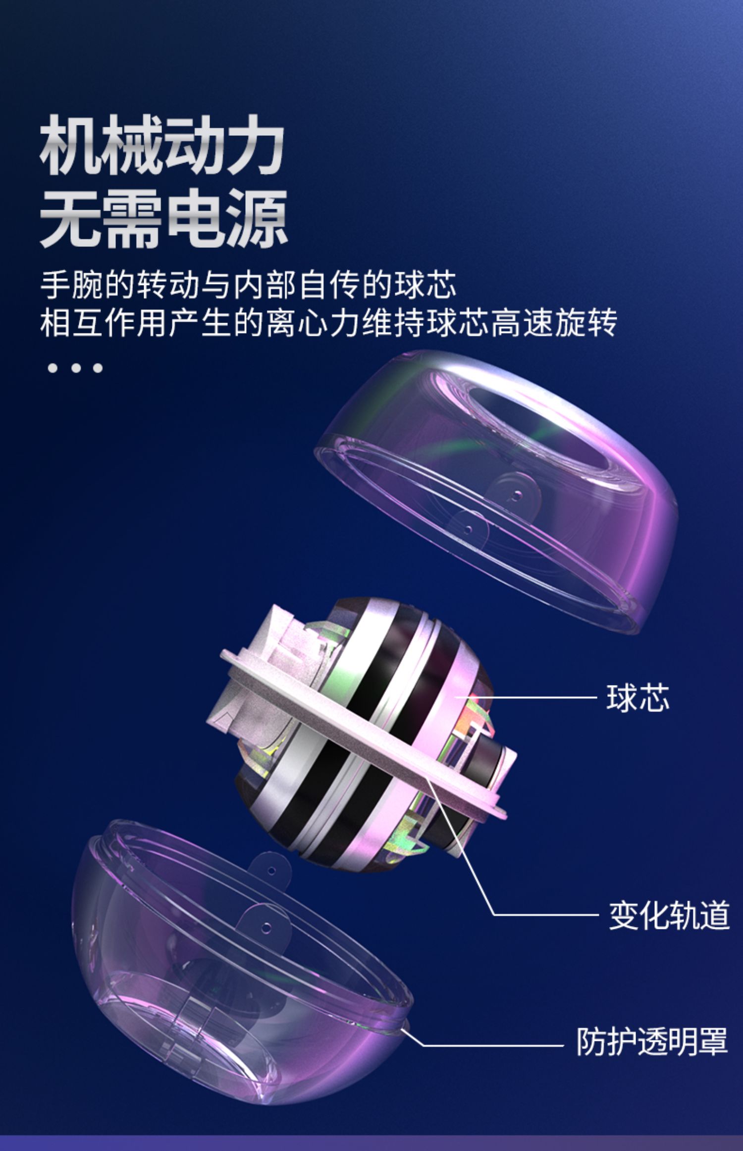 铁人体育腕力球自启动带灯发光握力球臂力球器减压离心球握力器(图8)