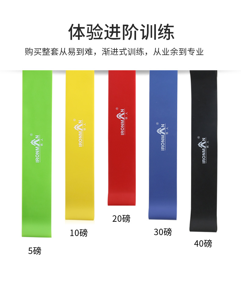 铁人体育瑜伽弹力带翘臀阻力圈健身女瘦身拉力伸展带开练肩膀背部(图6)