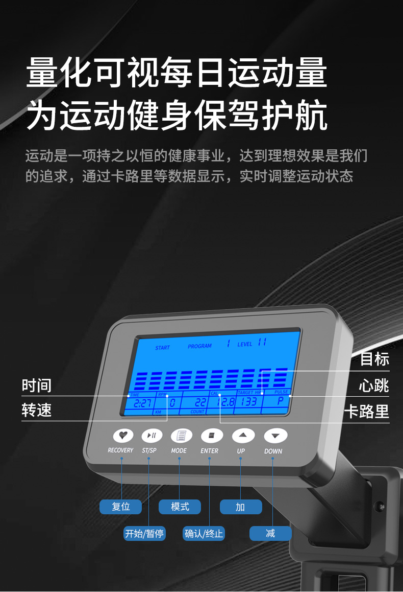 铁人体育专业商用级静音智能风磁阻可折叠风阻划船器机家用健身房(图7)