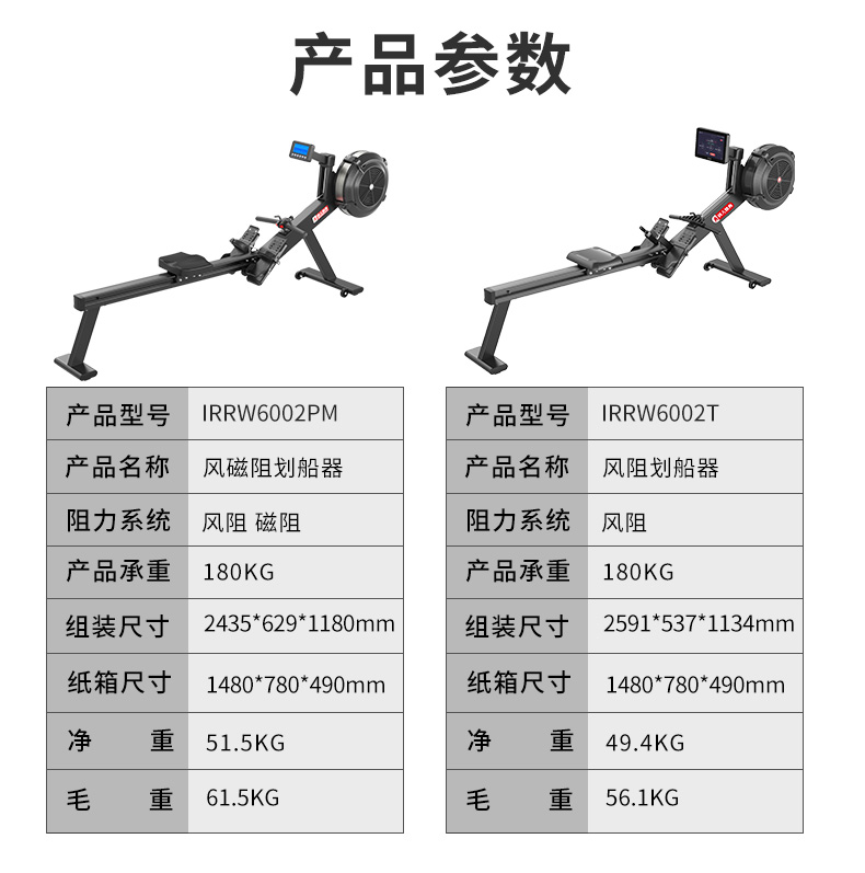 铁人体育智能风磁阻划船机家用健身房工作室折叠健身器材划船器(图13)